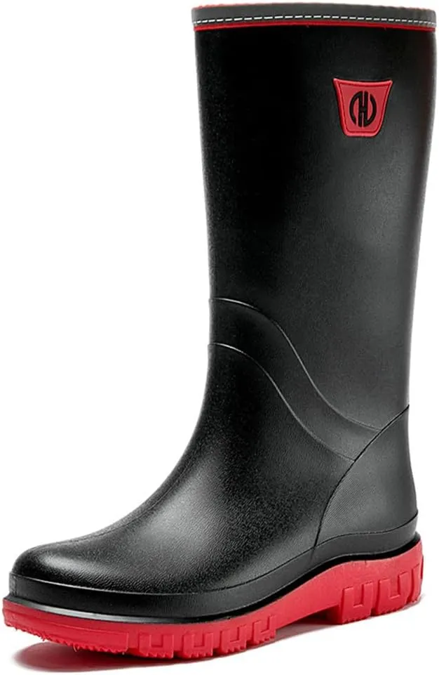 Rojeam Mens Rain Boots Waterproof Garden Shoes Rain Shoes