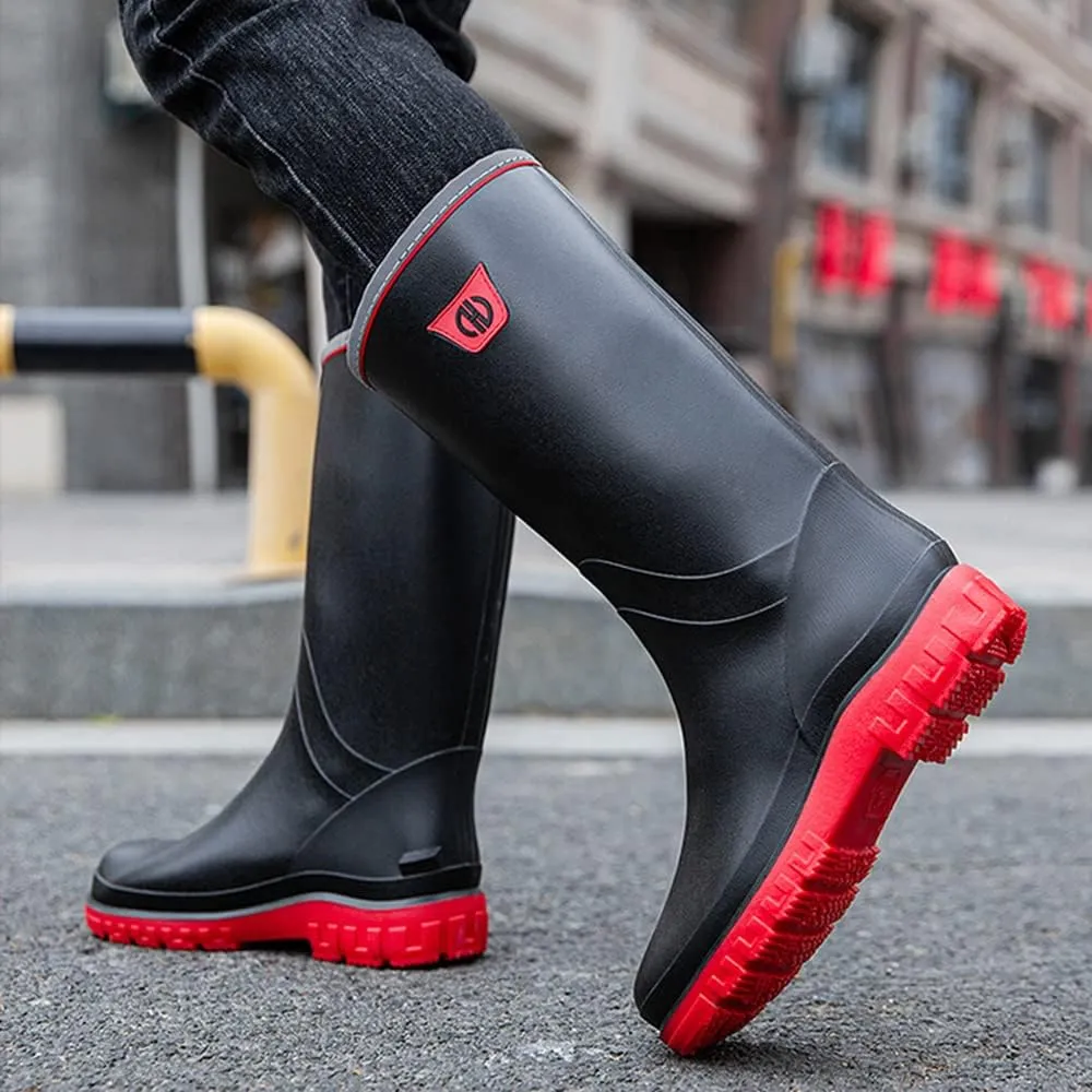 Rojeam Mens Rain Boots Waterproof Garden Shoes Rain Shoes