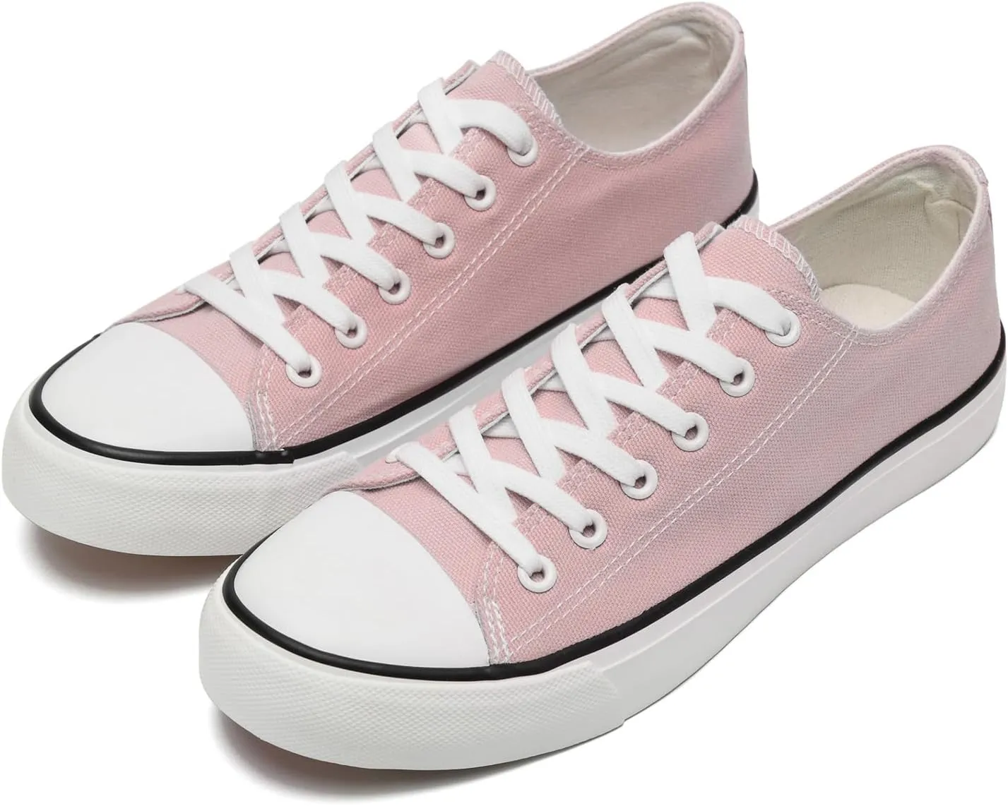 rosyclo Canvas Shoes for Women and Men, Low Top Canvas Sneakers Fashion Lace Up Comfortable Womens Classic Casual Tennis Walking Shoes