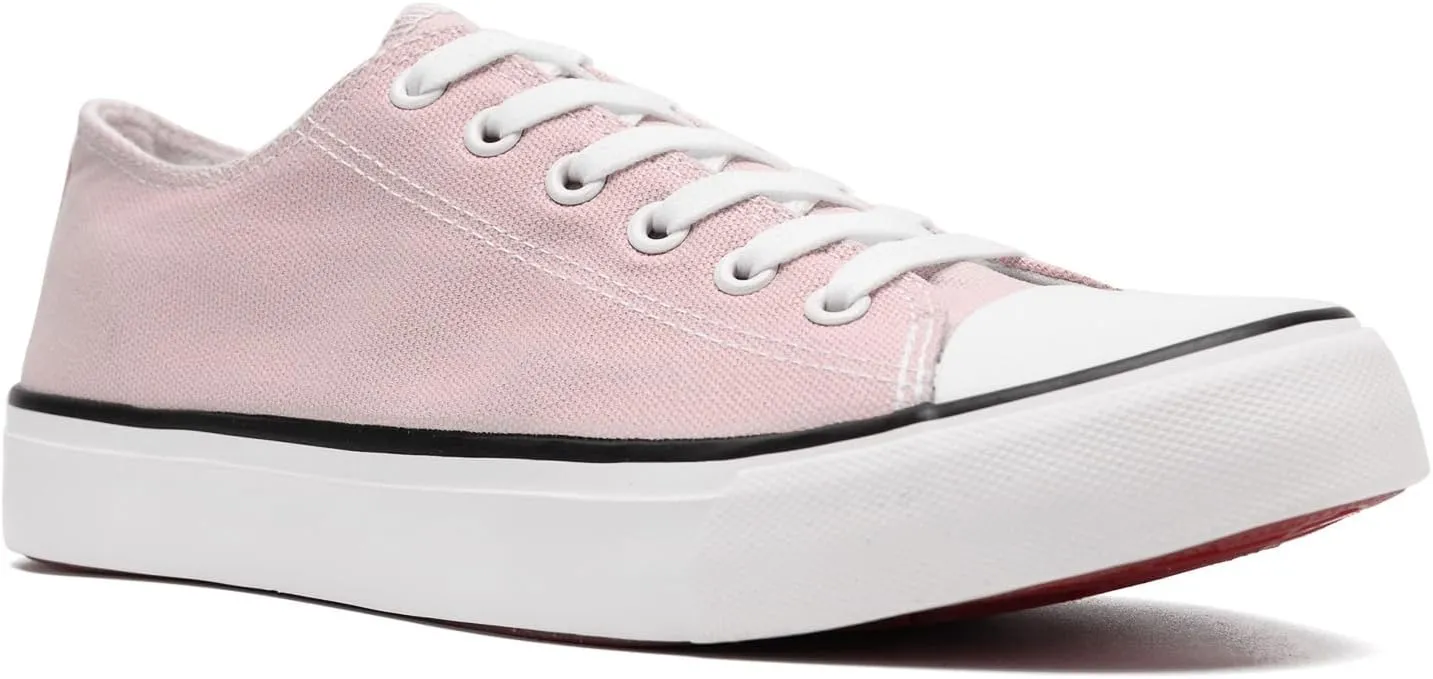 rosyclo Canvas Shoes for Women and Men, Low Top Canvas Sneakers Fashion Lace Up Comfortable Womens Classic Casual Tennis Walking Shoes