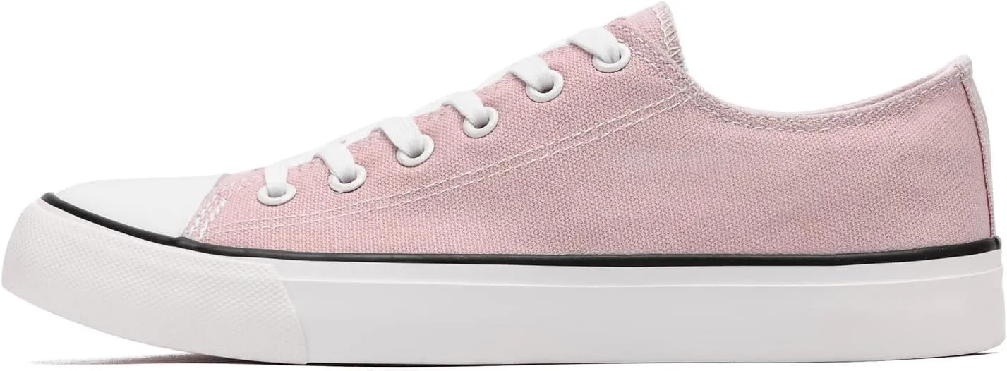 rosyclo Canvas Shoes for Women and Men, Low Top Canvas Sneakers Fashion Lace Up Comfortable Womens Classic Casual Tennis Walking Shoes