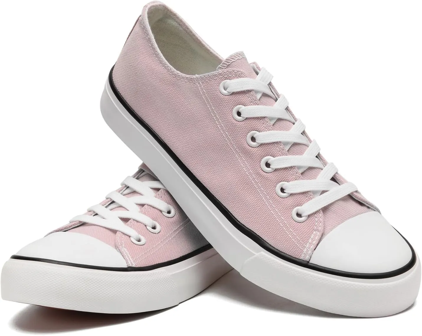 rosyclo Canvas Shoes for Women and Men, Low Top Canvas Sneakers Fashion Lace Up Comfortable Womens Classic Casual Tennis Walking Shoes