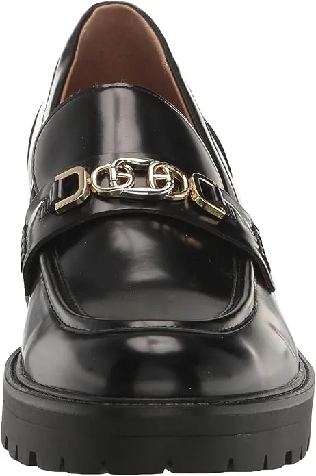 Sam Edelman Teagan Black Box Fashion Slip On Chunky Rounded Toe Loafers Shoes