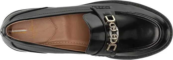 Sam Edelman Teagan Black Box Fashion Slip On Chunky Rounded Toe Loafers Shoes