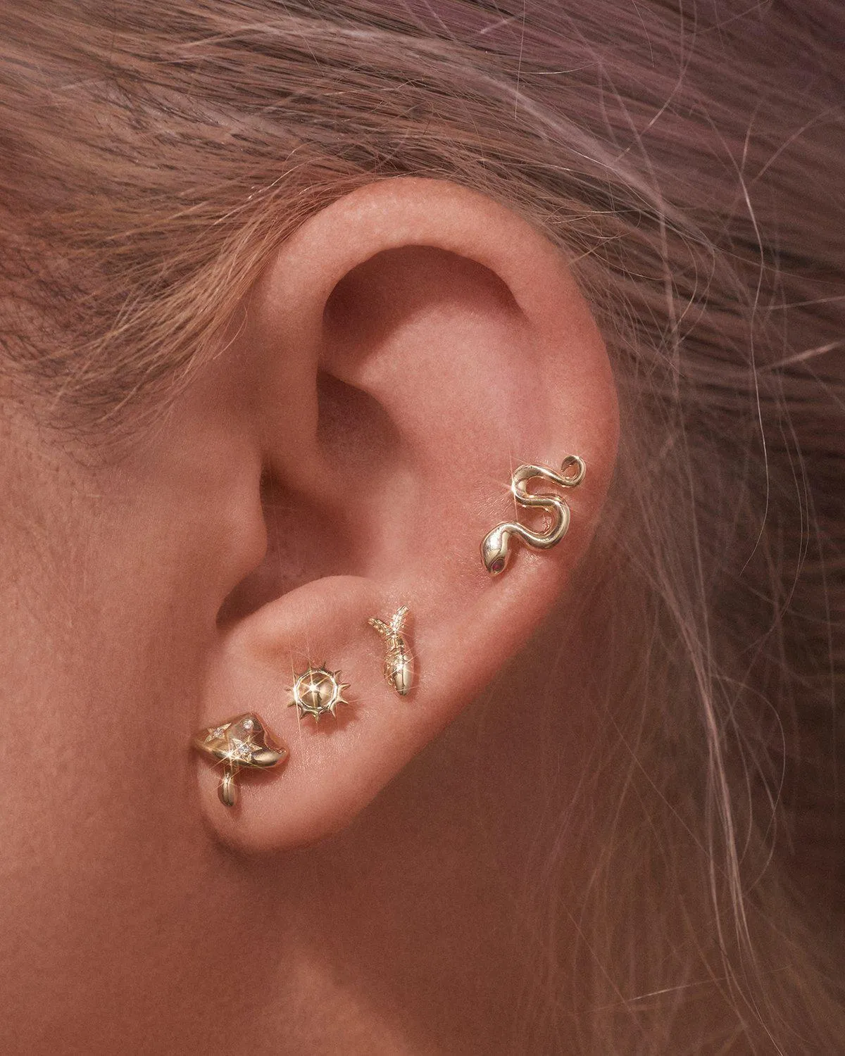 Serpent Ruby Stud