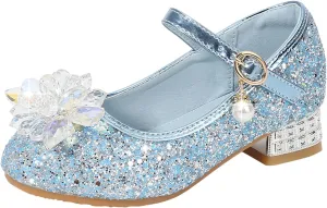 Shoes Low Heel for Girls Toddler Dress Shoes Cute Bowknot Sparkle Mary Jane Flower Girls Wedding Birthday Party Prom