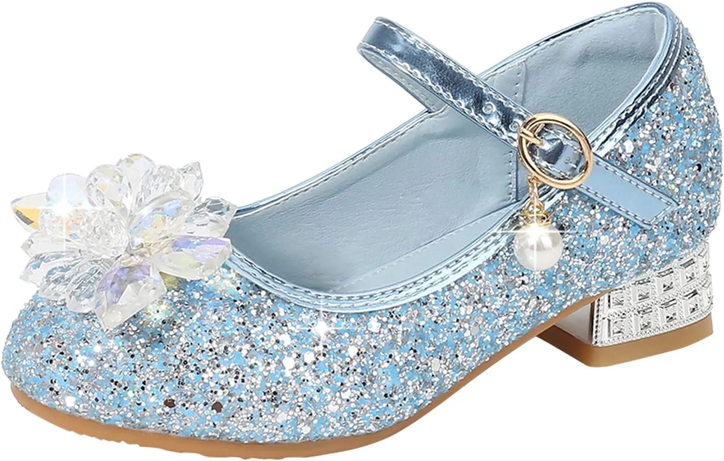 Shoes Low Heel for Girls Toddler Dress Shoes Cute Bowknot Sparkle Mary Jane Flower Girls Wedding Birthday Party Prom