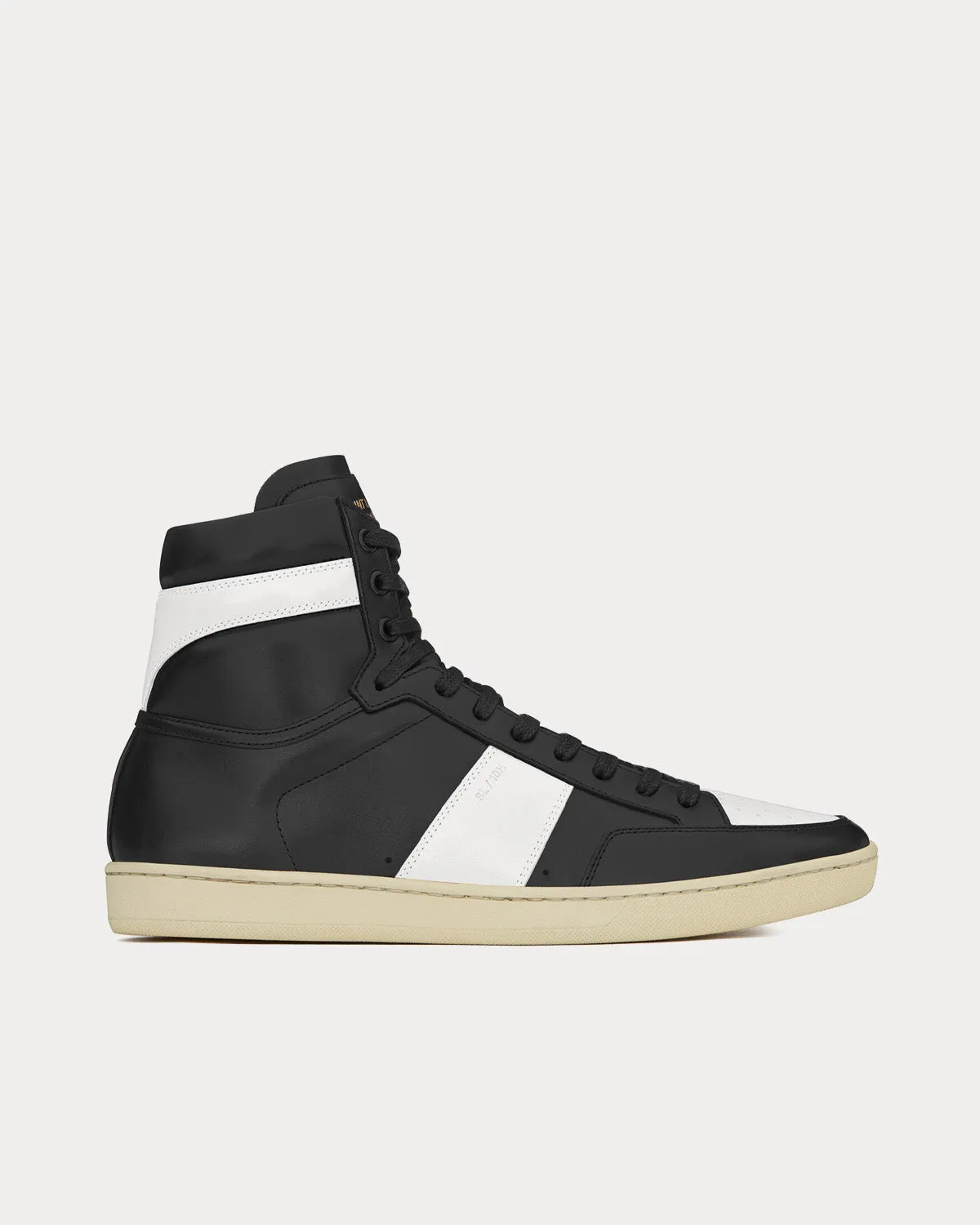 SL/10H Court Classic Leather Black / White High Top Sneakers