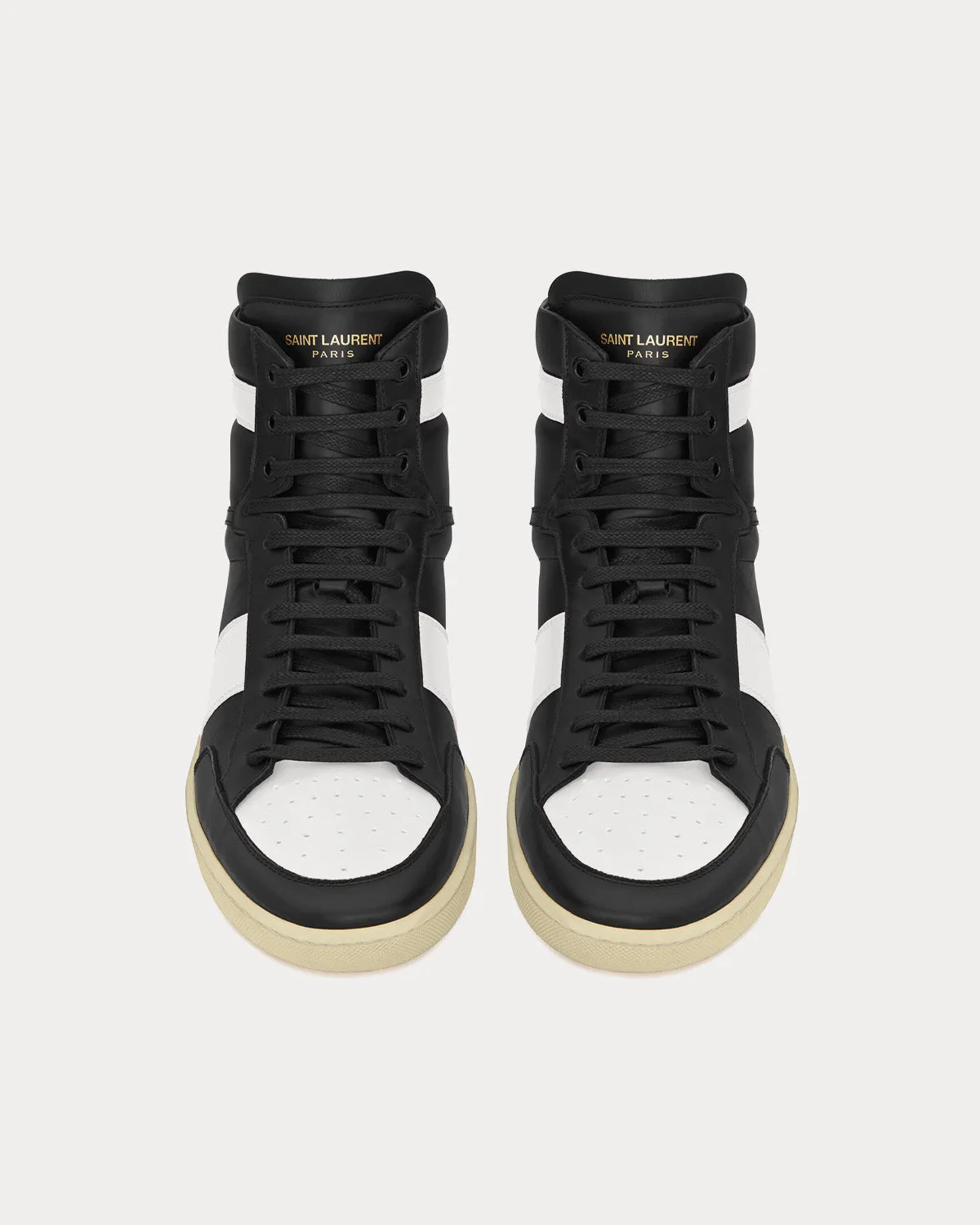 SL/10H Court Classic Leather Black / White High Top Sneakers