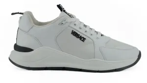 Sleek White Calf Leather Sneakers