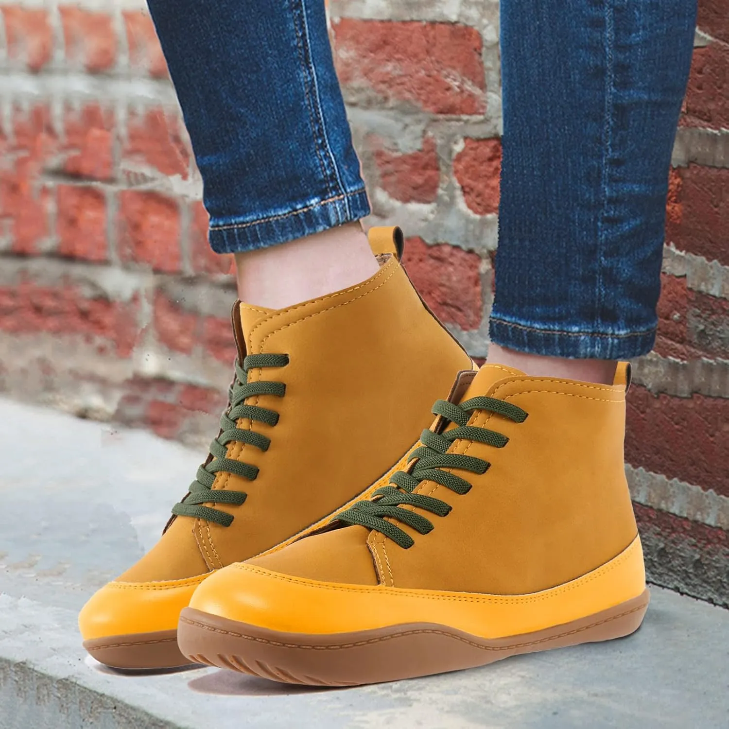 Snow Boots for Women Ankle Womens Ankle Booties Lace Up Boots for Women Ankle Booties Wedge Boot Fashion Casual Comfy Soft Lace-up Round Toe Comfortable Low Heel