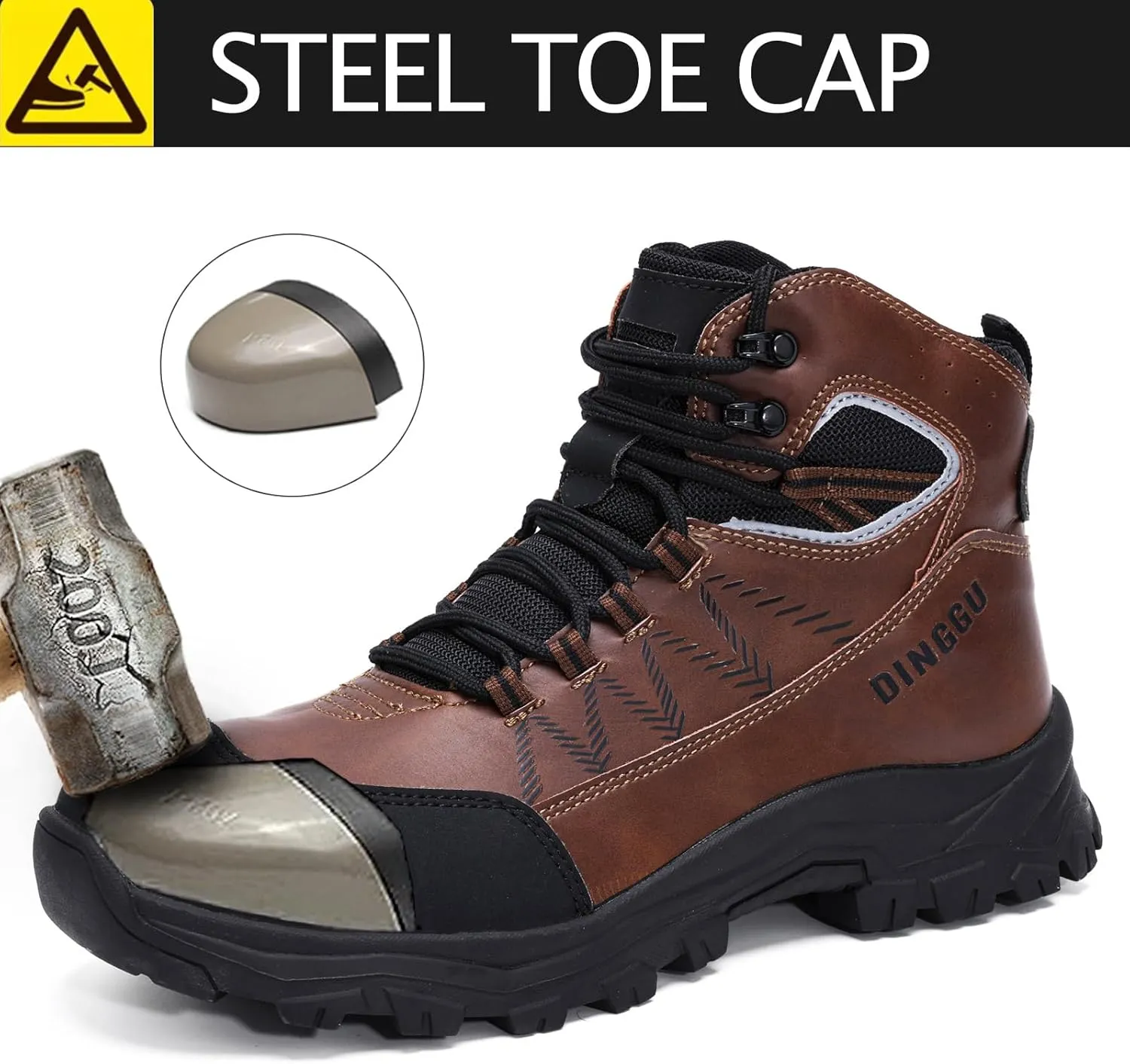 Steel Toe Boots for Men Waterproof Safety Work BootsComfortable Mens Industrial & Construction Boots