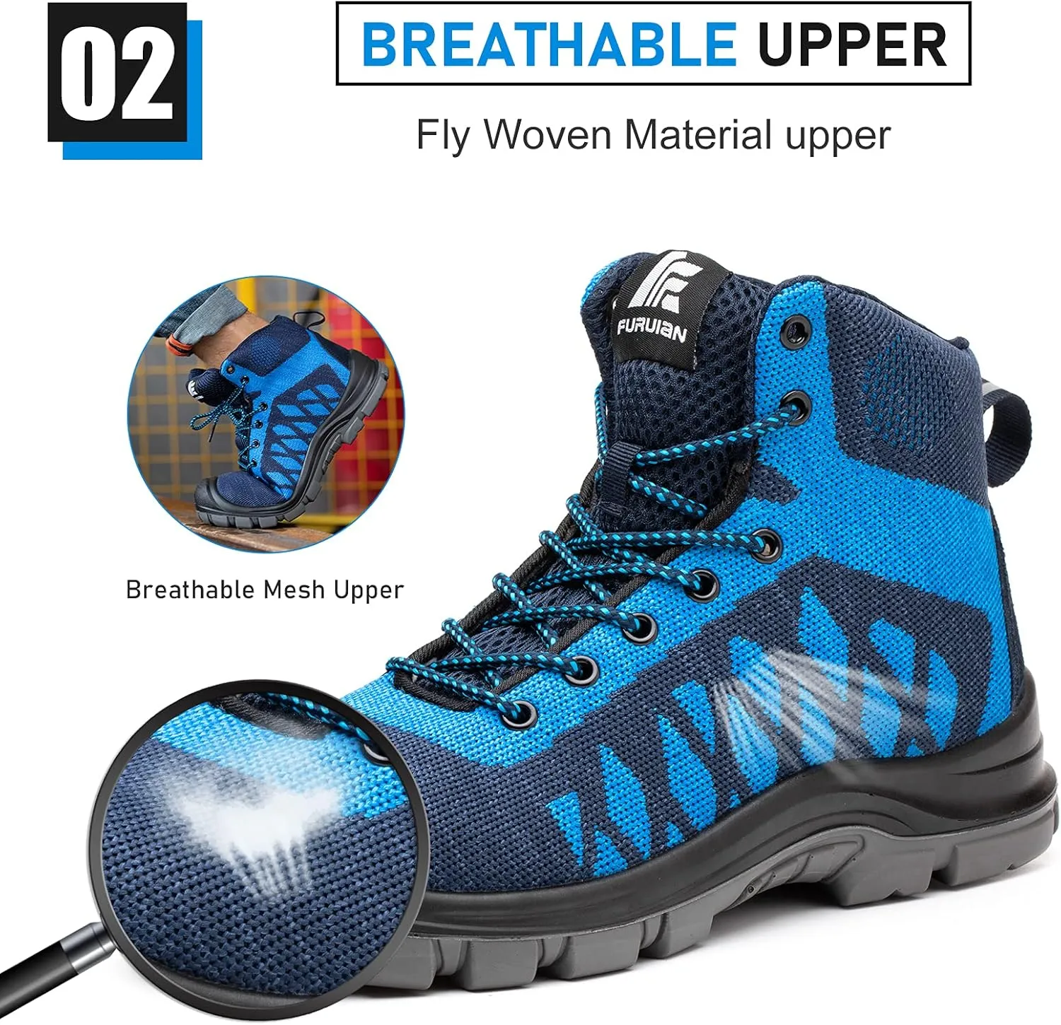 Steel Toe Shoes for Men Comfortable Safety Shoes Non Slip Steel Toe Sneaker