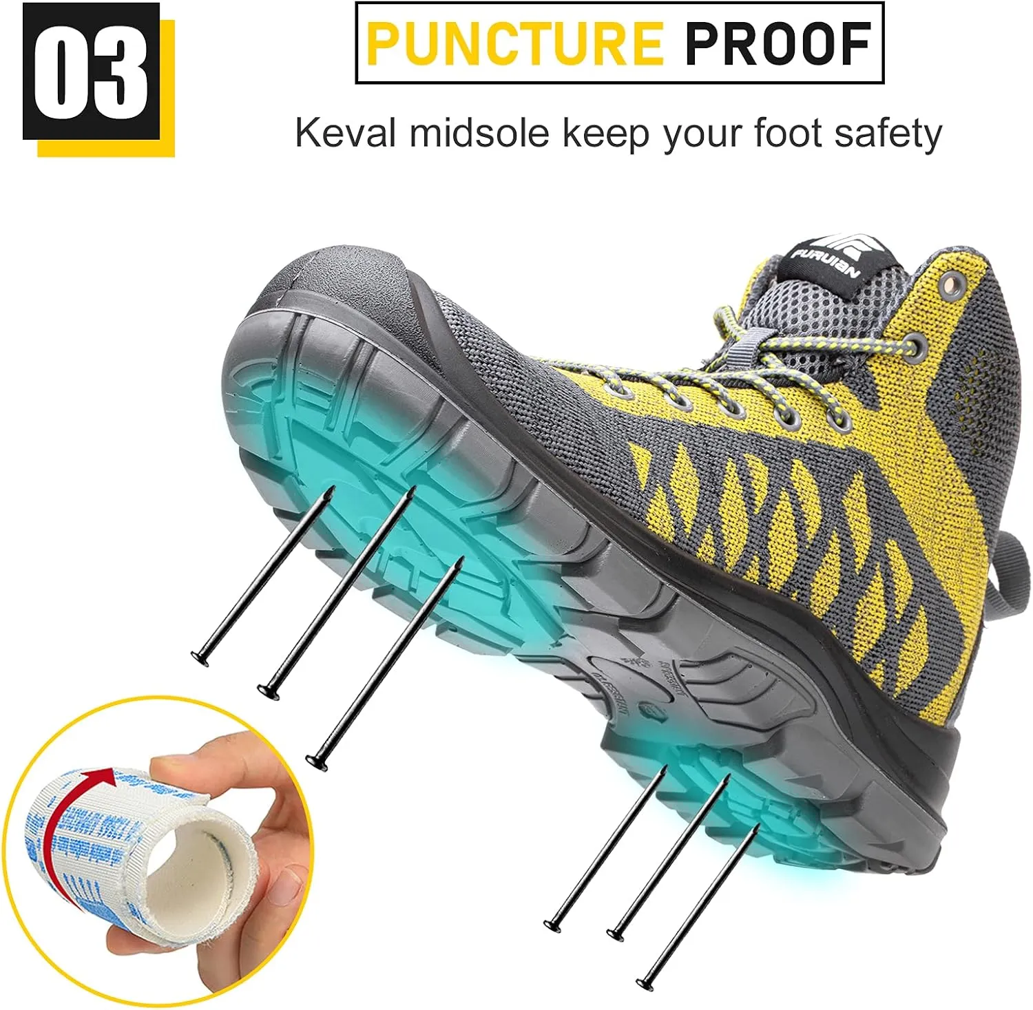 Steel Toe Shoes for Men Comfortable Safety Shoes Non Slip Steel Toe Sneaker