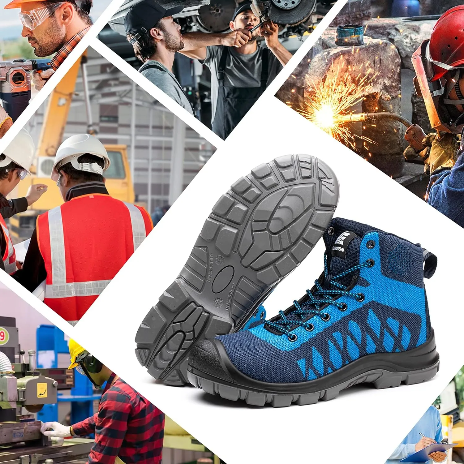 Steel Toe Shoes for Men Comfortable Safety Shoes Non Slip Steel Toe Sneaker