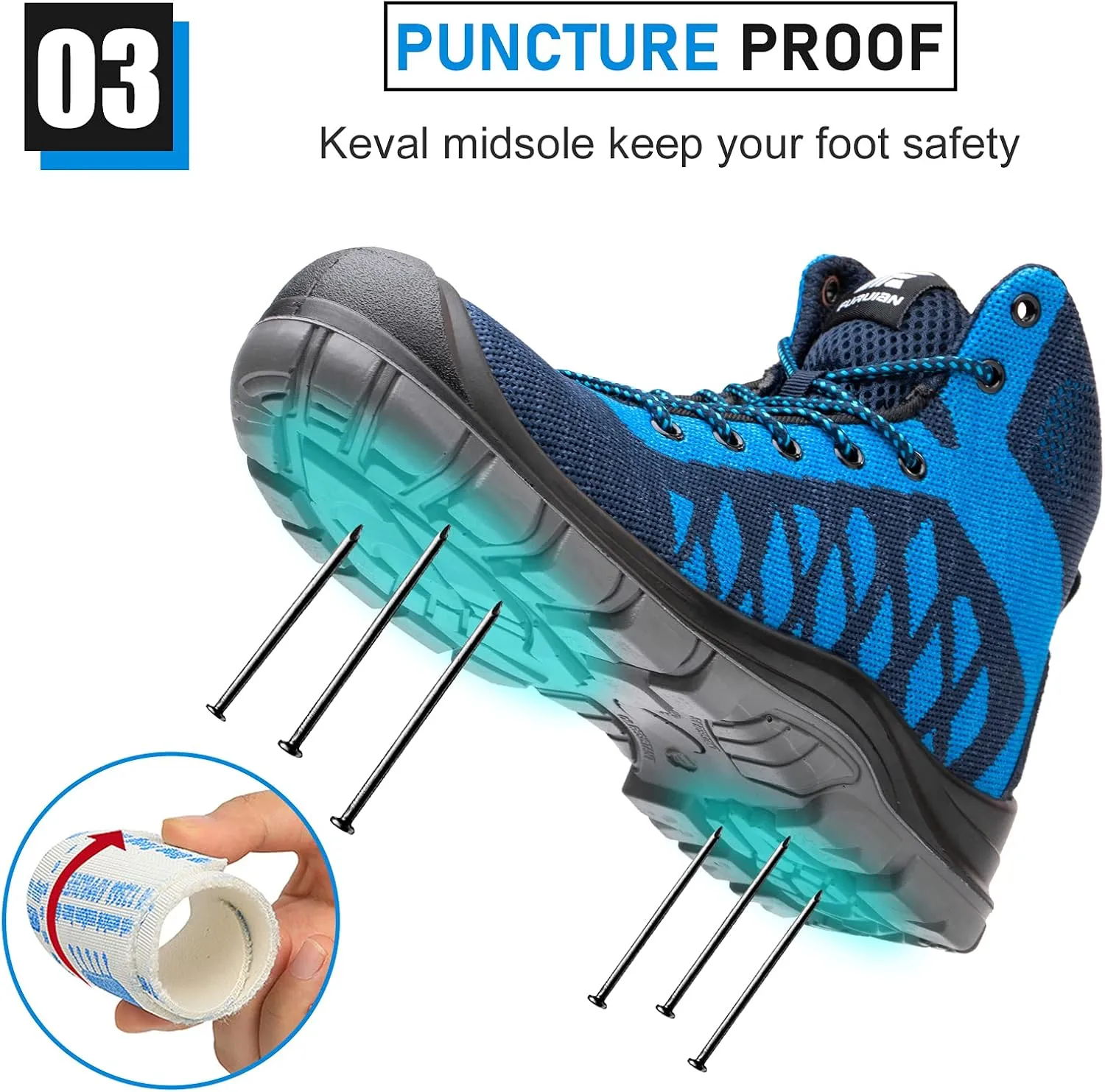 Steel Toe Shoes for Men Comfortable Safety Shoes Non Slip Steel Toe Sneaker