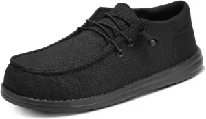 Steel Toe Shoes for Men Lightweight Loafers Slip On Safety Work Shoes Composite Toe Comfortable Non Slip Tennis Dress Sneakers Black