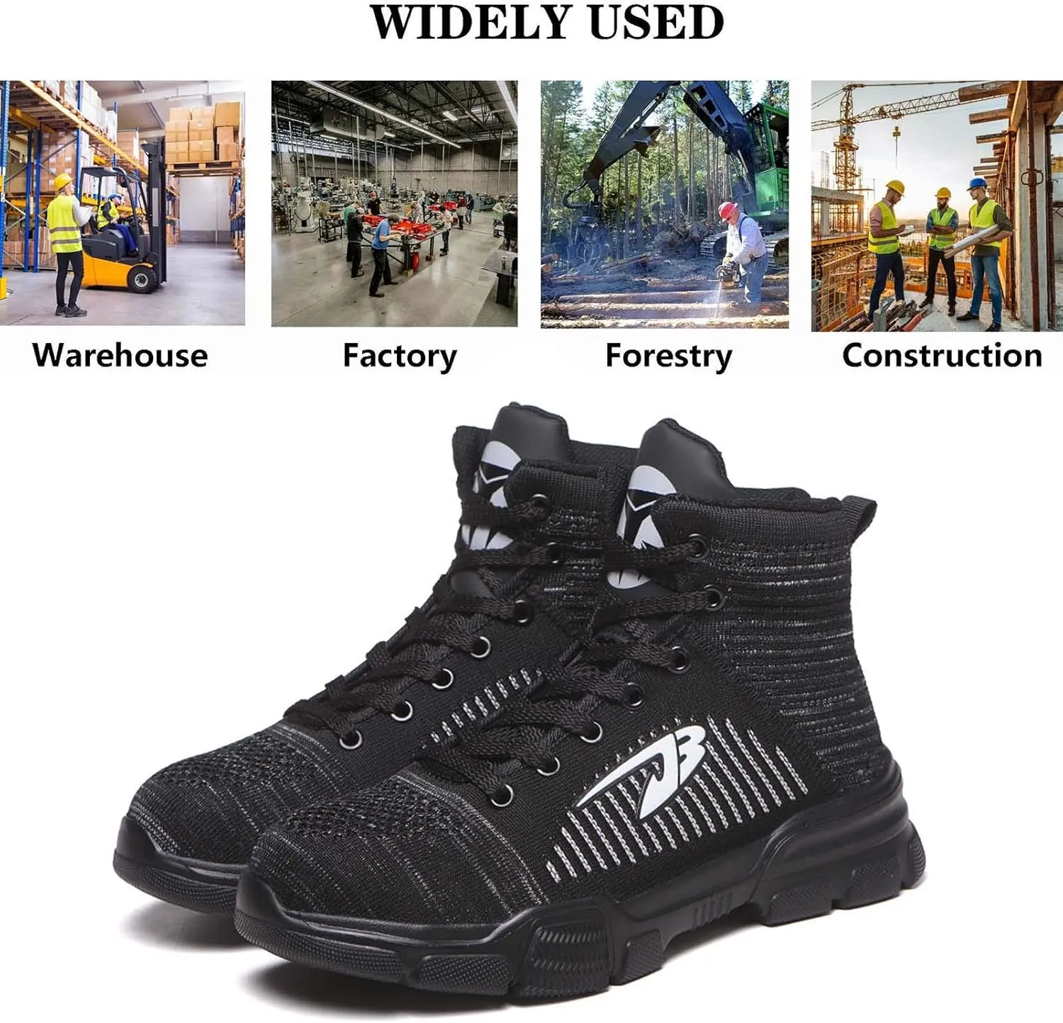 Steel Toe Work Boots for Men Women Lightweight Industrial & Construction Indestructible Safety Comfortable Shoes