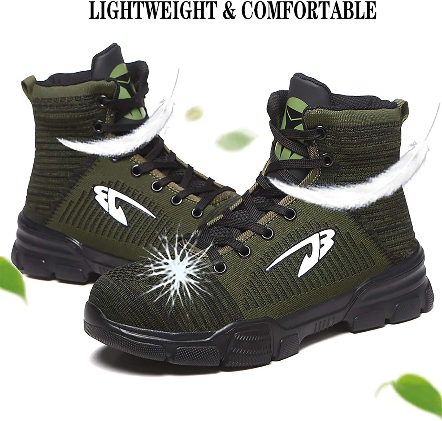 Steel Toe Work Boots for Men Women Lightweight Industrial & Construction Indestructible Safety Comfortable Shoes