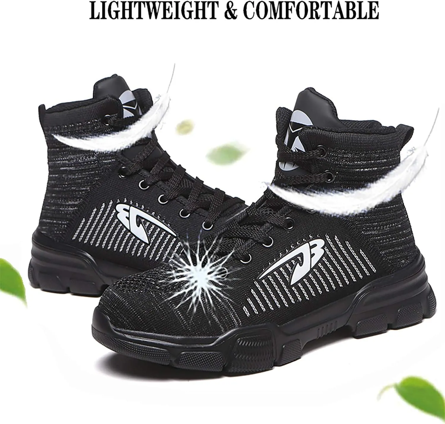 Steel Toe Work Boots for Men Women Lightweight Industrial & Construction Indestructible Safety Comfortable Shoes