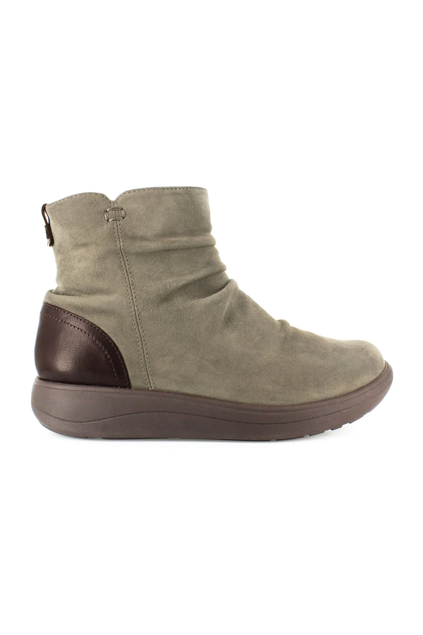 Strive Tempo Boots Taupe Brown Zip Up Leather