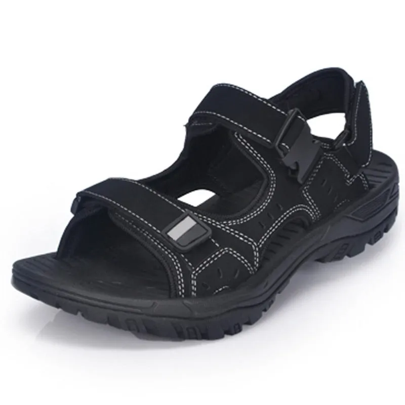 Summer Men Black Beach Shoes Hook Comfortable Slippers For Men