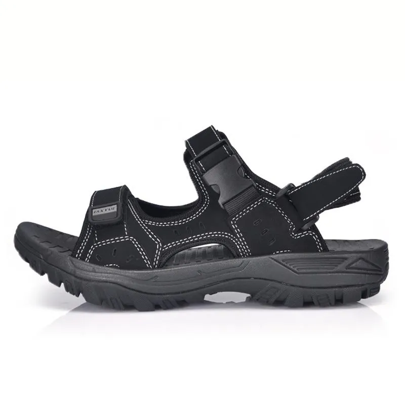 Summer Men Black Beach Shoes Hook Comfortable Slippers For Men