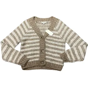 Sweater Cardigan By Z Supply In Tan & White, Size:L