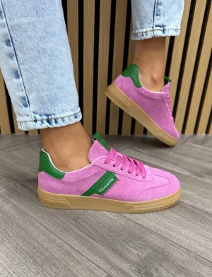 Tamaris (SS25) Gum Sole Trainer with Green Inserts 23788 - Rose