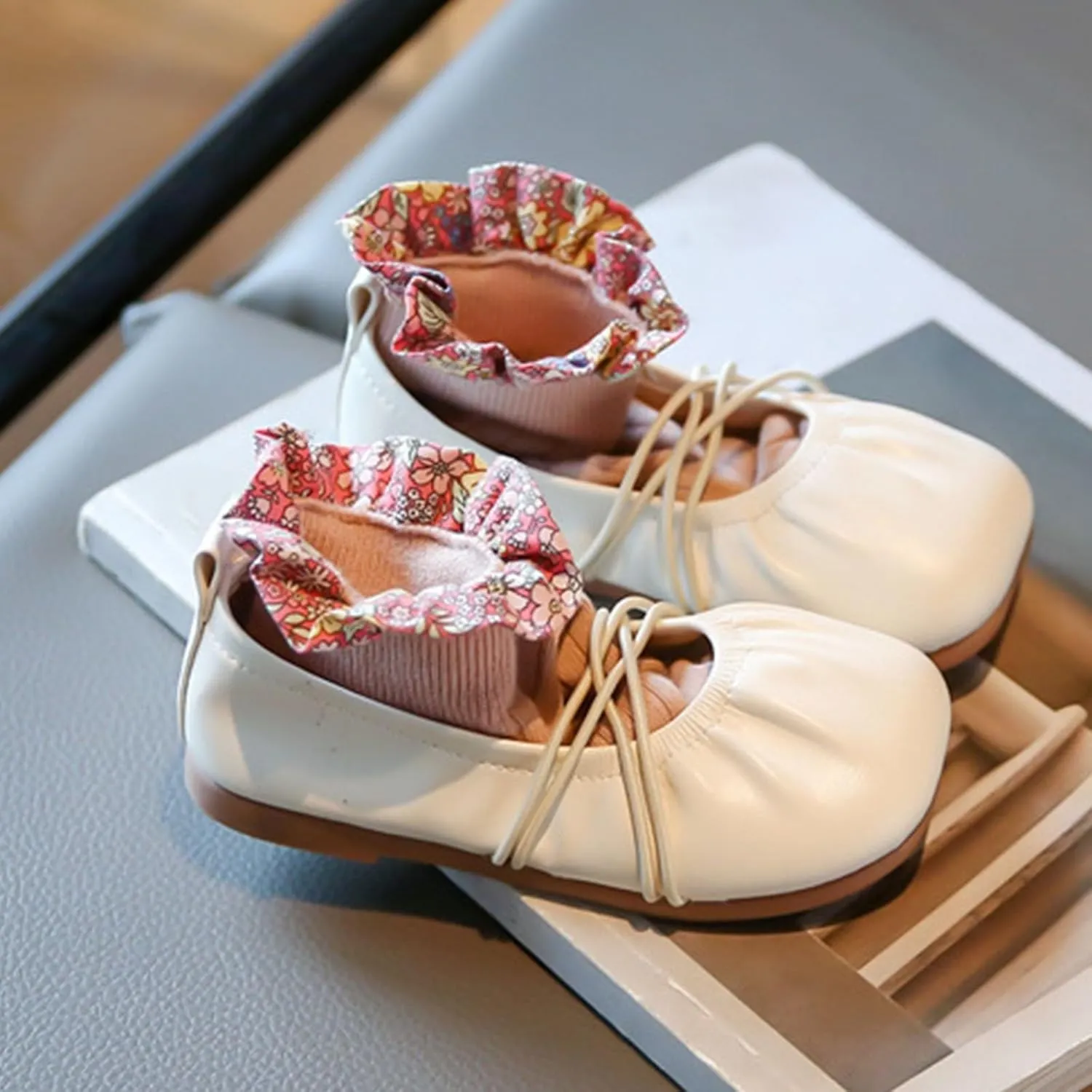 Toddler Dress Shoes School Shoes for Girls Mary Jane Ballet Flats Flower School Party Wedding Shoes for Girls