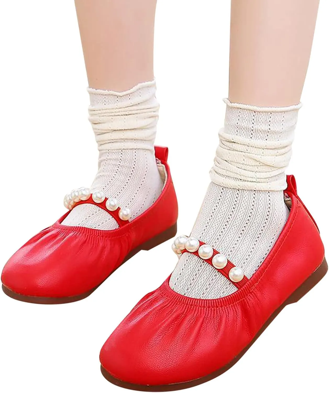 Toddler Flower Girl Dress Shoes Pearls Mary Jane Ballet Flats Party Wedding Toddler Little Kid Shoes