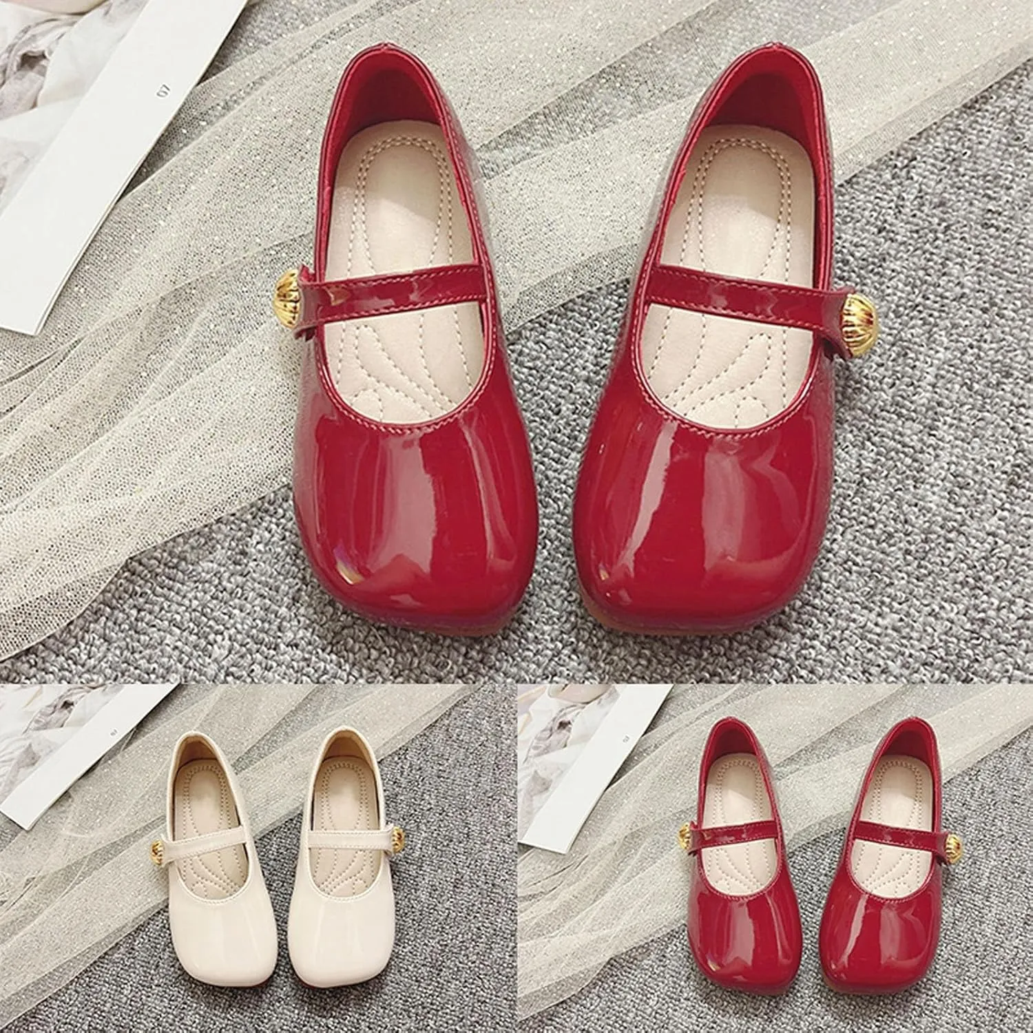 Toddler Girl Dress Shoes Mary Jane Flat with Hook and Loop Straps Girls' Shoes for School, Weddings and Casual Wear 1