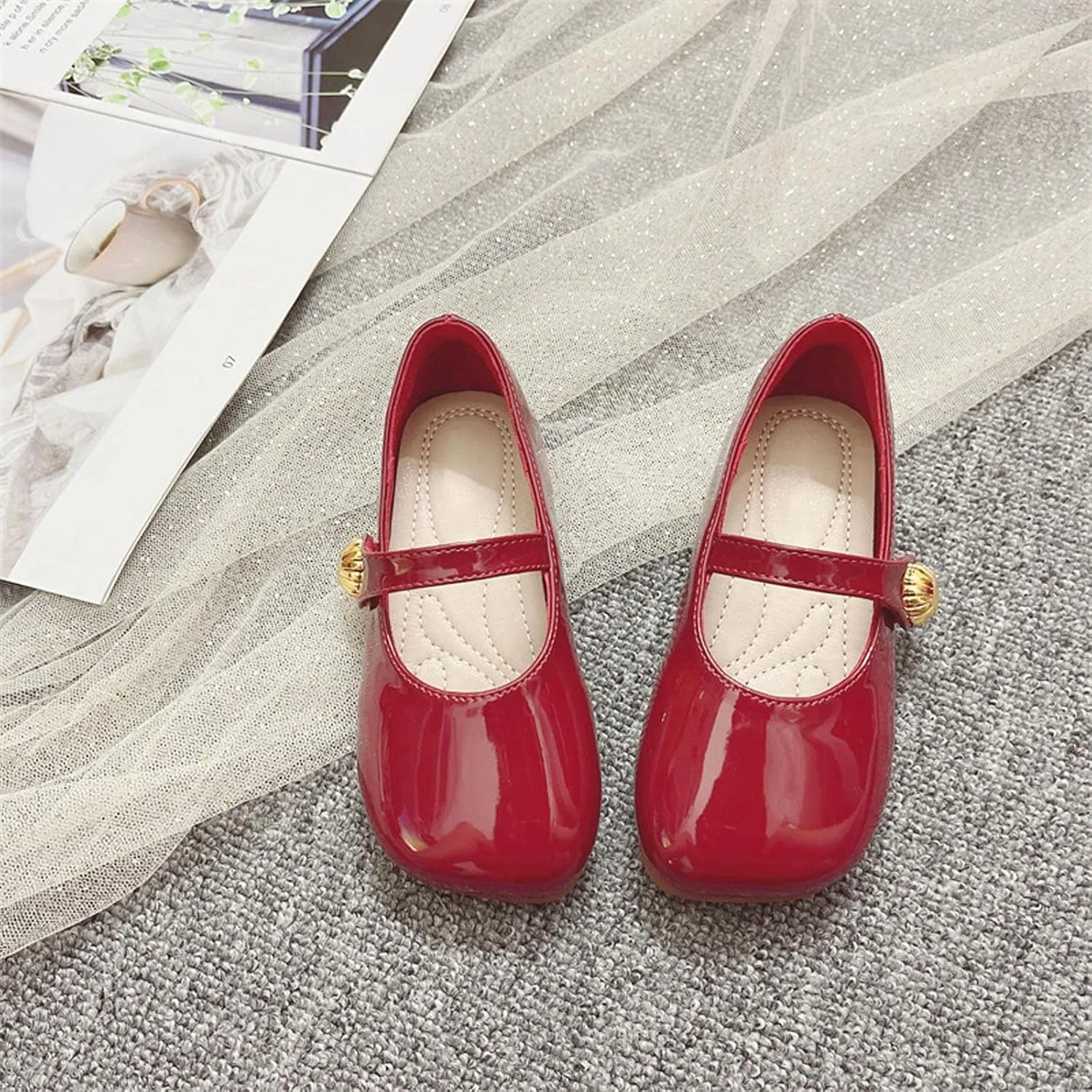 Toddler Girl Dress Shoes Mary Jane Flat with Hook and Loop Straps Girls' Shoes for School, Weddings and Casual Wear 1