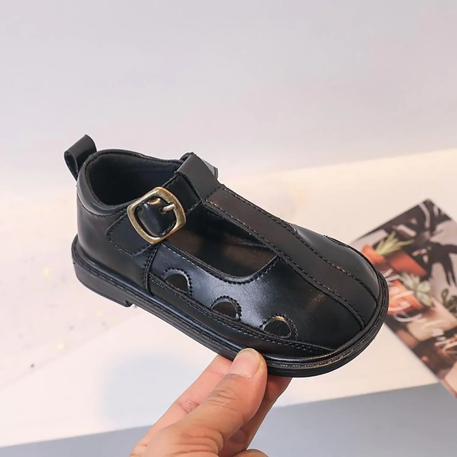 Toddler Girl Mary Jane Dress Shoes Hollowed Slip On Shoes School Oxford Flats for Girl Party Shoes
