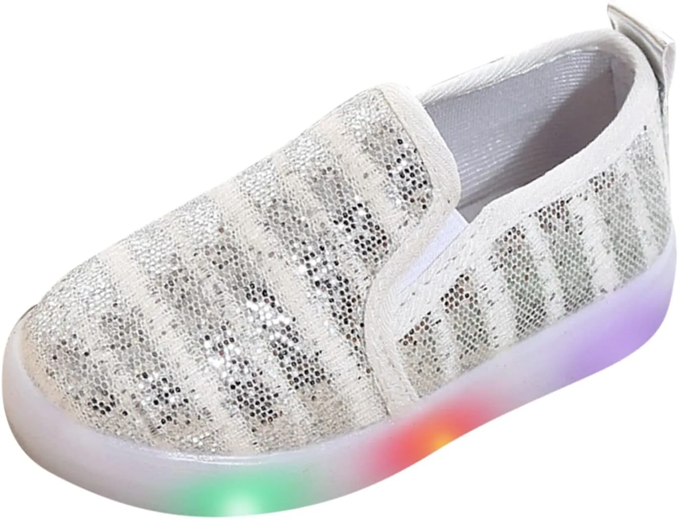Toddler Girls Boys Sequin Canvas Loafers Shoes Low Top Casual Lazy Slip On Lightweight Athletic Walking Shoes