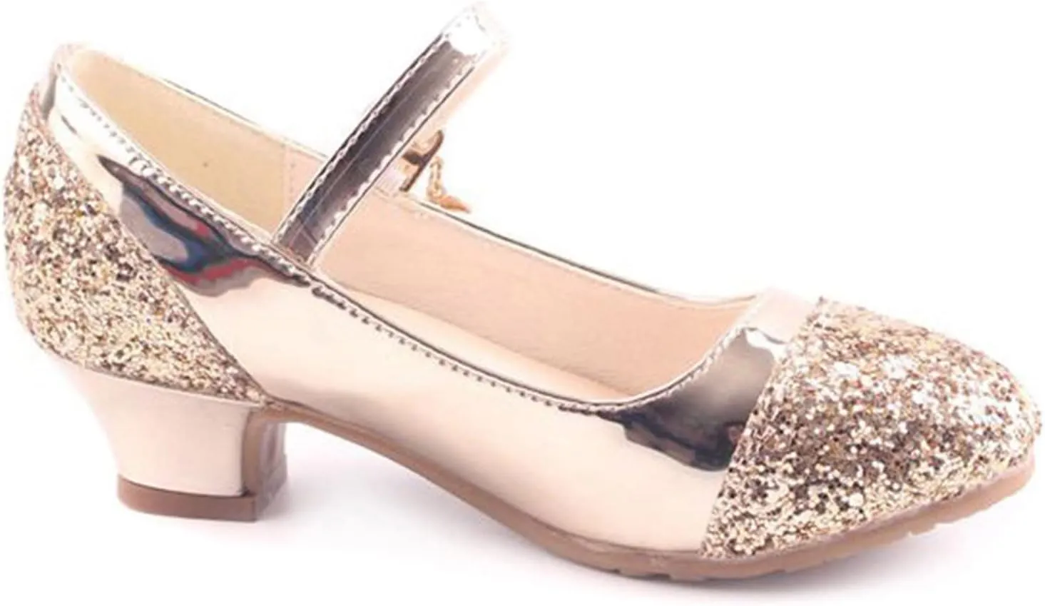Toddler Girls Mary Jane Dress Shoes Rhinestones Sparkle Flower Girl Wedding Low Heels Toddler Girls Pump Shoes