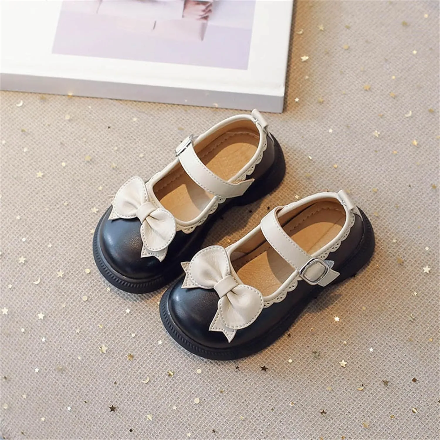 Toddler Girls Mary Jane Dress Shoes Uniform School Wedding Party Ballet Flats Slip-On Ankle Strap Sandal