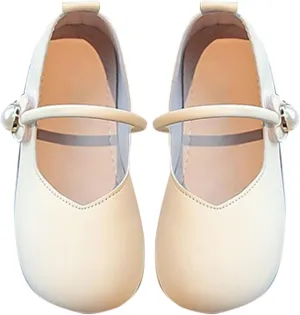 Toddler Wedding Shoes Flower Baby Mary Jane Shoes Square Toe Ballet Flat for Girls Slip On Flat for Party School
