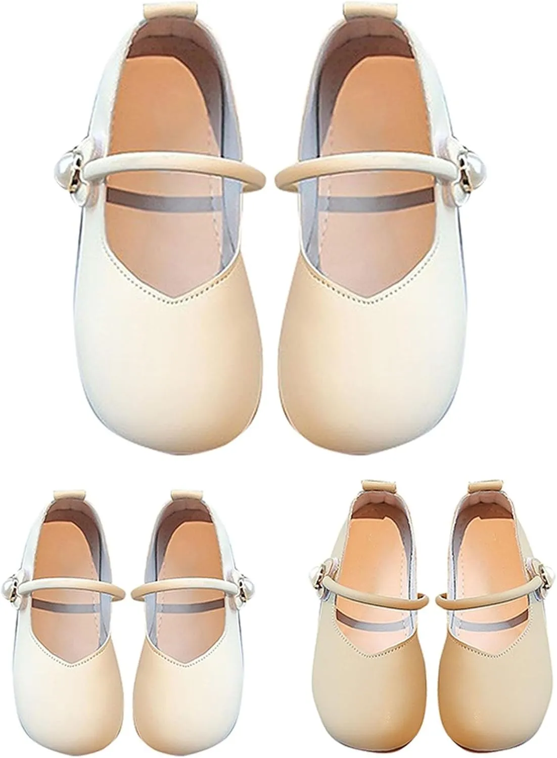Toddler Wedding Shoes Flower Baby Mary Jane Shoes Square Toe Ballet Flat for Girls Slip On Flat for Party School