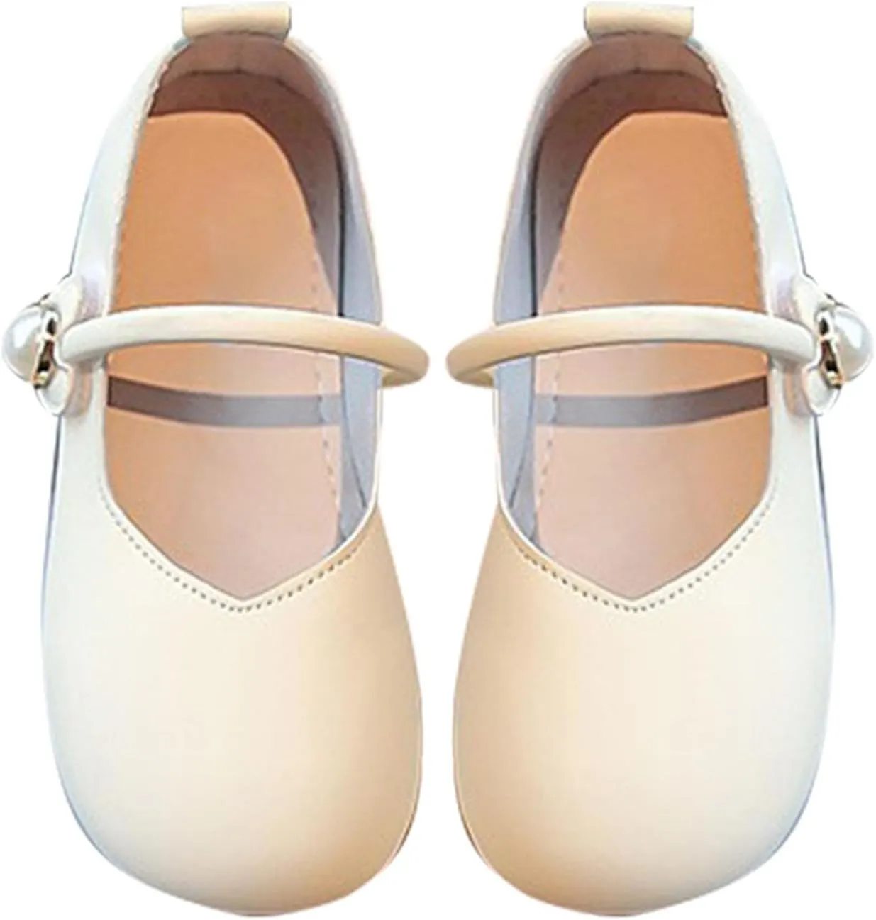 Toddler Wedding Shoes Flower Baby Mary Jane Shoes Square Toe Ballet Flat for Girls Slip On Flat for Party School