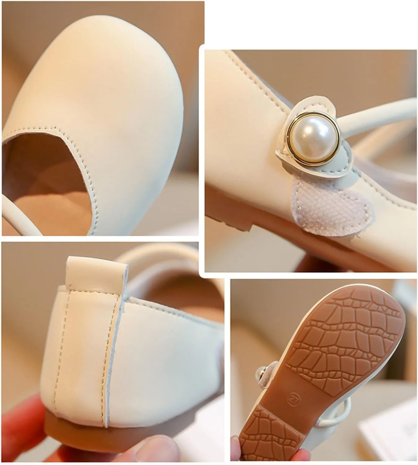 Toddler Wedding Shoes Flower Baby Mary Jane Shoes Square Toe Ballet Flat for Girls Slip On Flat for Party School