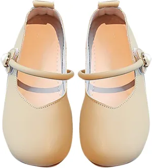 Toddler Wedding Shoes Flower Baby Mary Jane Shoes Square Toe Ballet Flat for Girls Slip On Flat for Party School