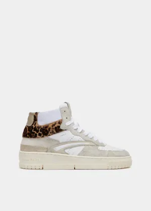 Torneo High Calf Trainers - White Leopard