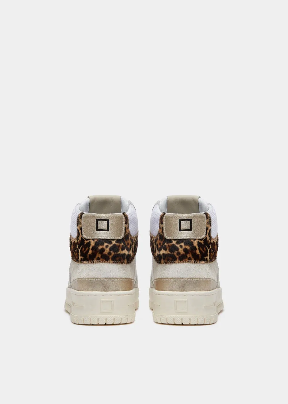 Torneo High Calf Trainers - White Leopard