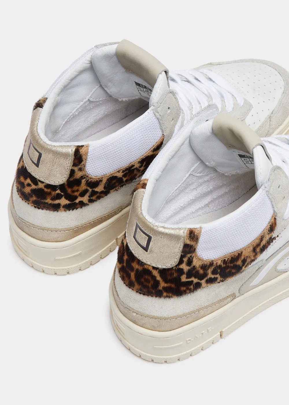 Torneo High Calf Trainers - White Leopard