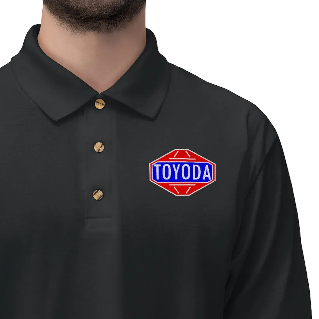 TOYODA Old School Embroidered Men's Jersey Polo Shirt