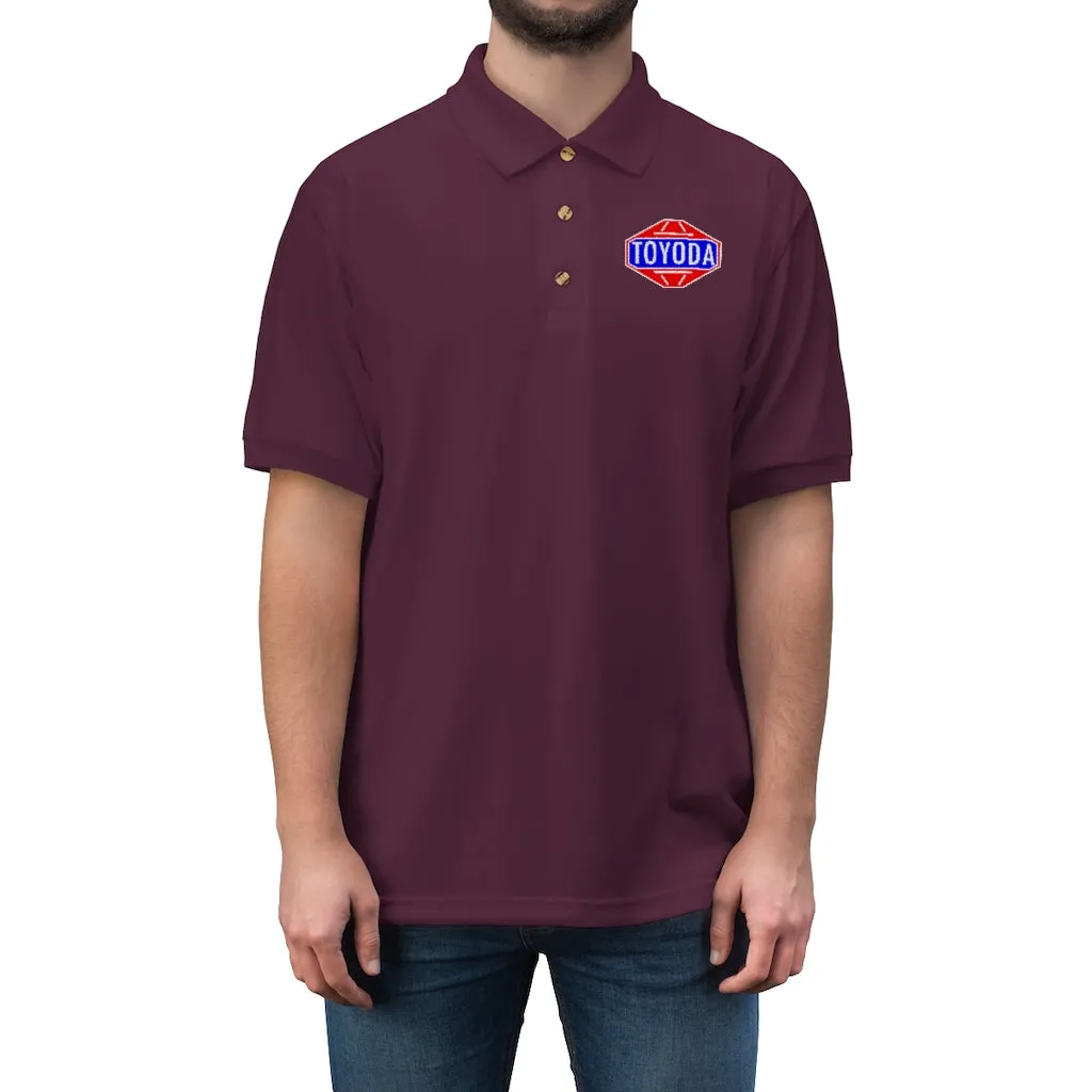 TOYODA Old School Embroidered Men's Jersey Polo Shirt