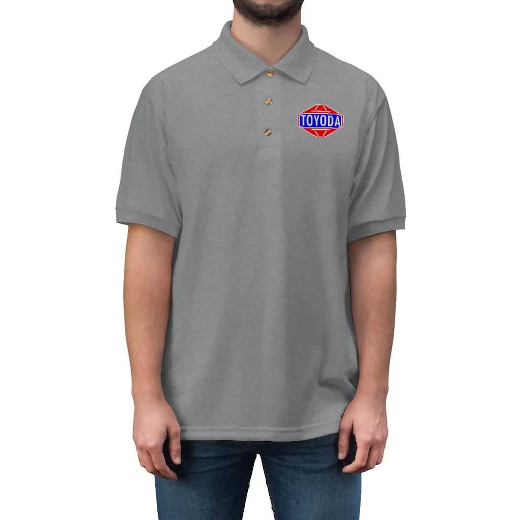 TOYODA Old School Embroidered Men's Jersey Polo Shirt