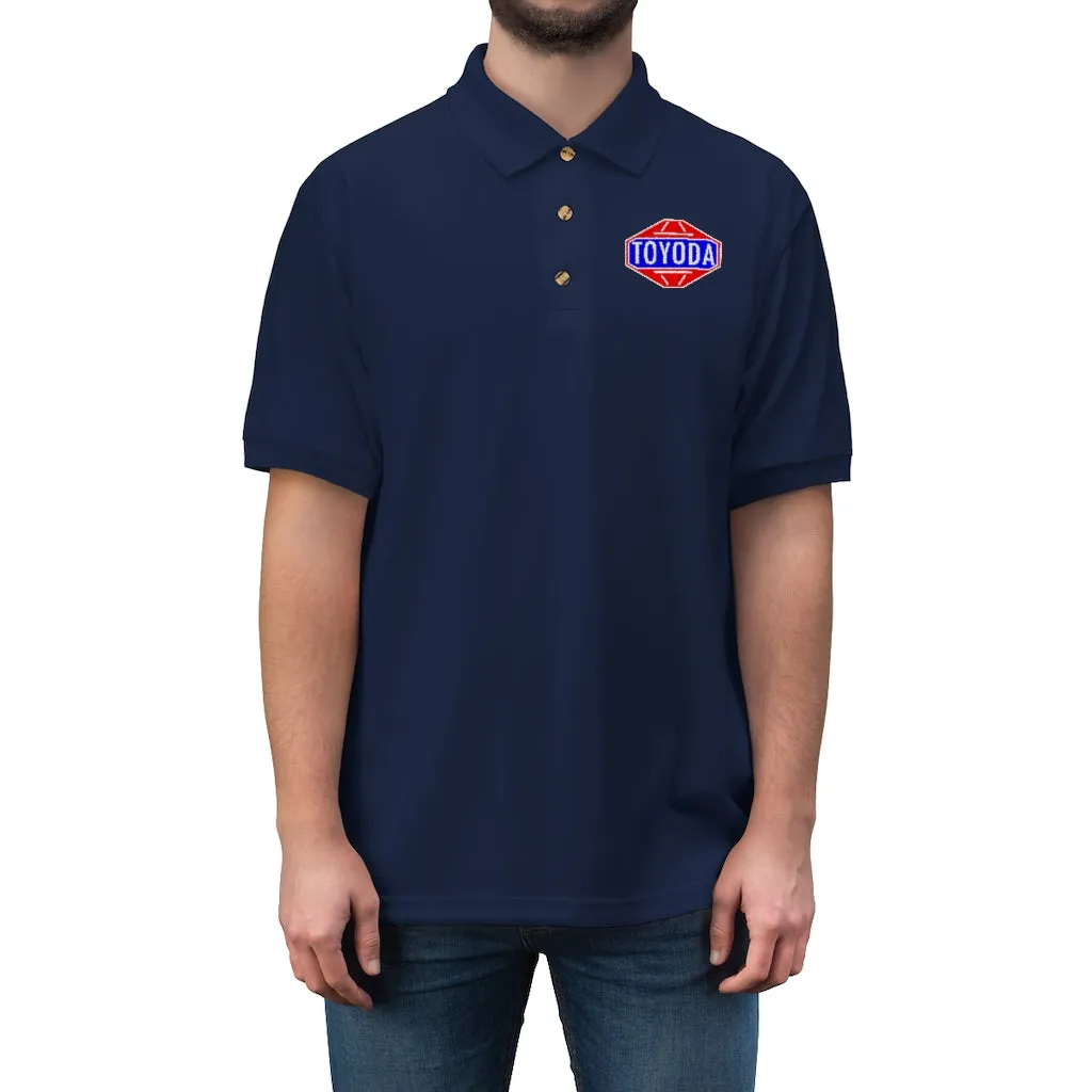 TOYODA Old School Embroidered Men's Jersey Polo Shirt