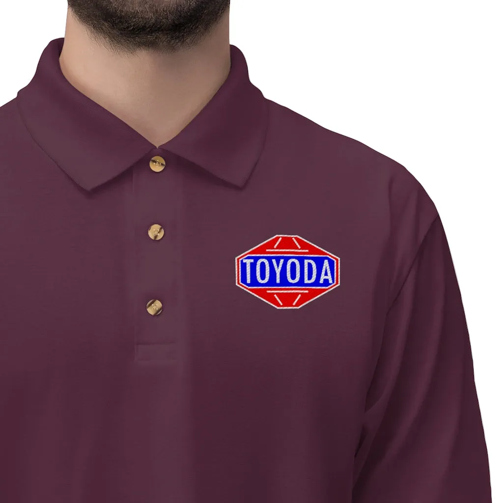 TOYODA Old School Embroidered Men's Jersey Polo Shirt